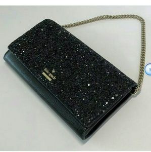 Kate spade black leather shimmer bag